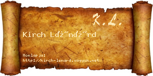 Kirch Lénárd névjegykártya